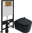 Комплект Унитаз подвесной STWORKI Ноттвиль SETK3104-2616 безободковый, с микролифтом, черный + Систе 587739 Комплект Унитаз подвесной STWORKI Ноттвиль SETK3104-2616 безободковый, с микролифтом, черный + Систе 587739