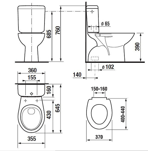 Унитаз напольный Jika Zeta компакт с вертикальным выпуском 8.2539.7.000.242.1 без сиденья Унитаз напольный Jika Zeta компакт с вертикальным выпуском 8.2539.7.000.242.1 без сиденья