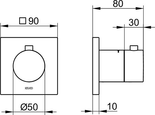Смеситель для душа Keuco IXMO 59553130002 с термостатом Смеситель для душа Keuco IXMO 59553130002 с термостатом