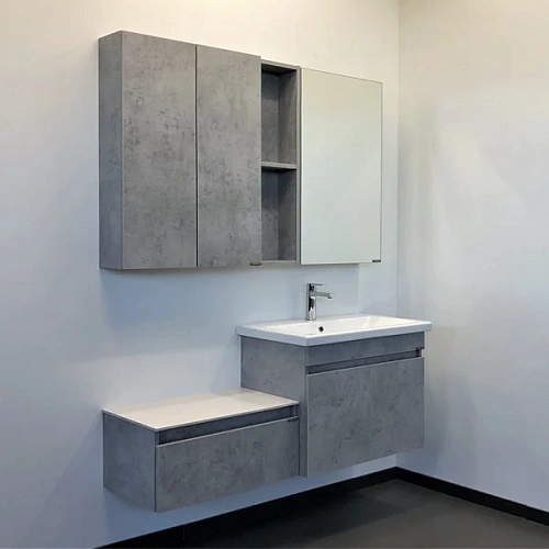 Тумба с раковиной Comforty Осло-70ПД 00-00006118 подвесная бетон светлый раковина Como 70 Тумба с раковиной Comforty Осло-70ПД 00-00006118 подвесная бетон светлый раковина Como 70