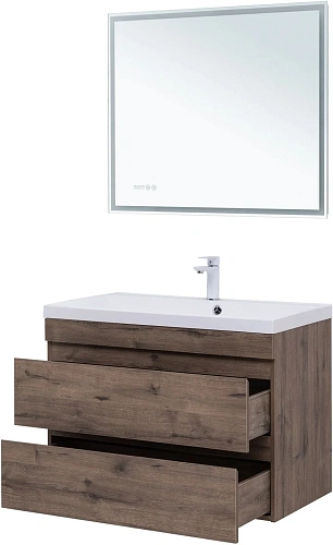 Тумба под раковину Aquanet Нота New 90 дуб веллингтон табак 00334193 подвесная Тумба под раковину Aquanet Нота New 90 дуб веллингтон табак 00334193 подвесная