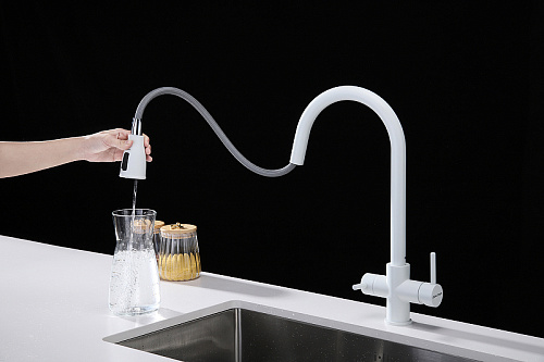 Смеситель для кухни Paulmark LANGE белый матовый La214212-WH Смеситель для кухни Paulmark LANGE белый матовый La214212-WH