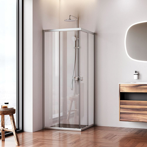Душевой уголок AM.PM Sunny W87G-403-8080-MT 80x80 серебро, стекло прозрачное Душевой уголок AM.PM Sunny W87G-403-8080-MT 80x80 серебро, стекло прозрачное
