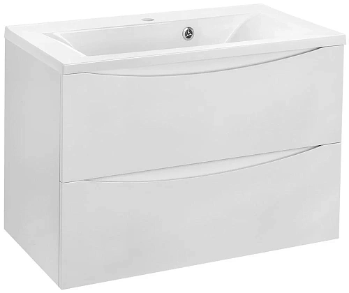 Тумба под раковину Vincea Mia 750 подвесная, 2 выкатных ящика soft close, G.White VMC-2MA750GW Тумба под раковину Vincea Mia 750 подвесная, 2 выкатных ящика soft close, G.White VMC-2MA750GW