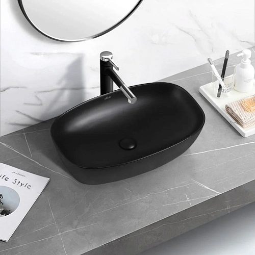 Раковина ABBER Rechteck AC2206MB накладная, черная матовая Раковина ABBER Rechteck AC2206MB накладная, черная матовая