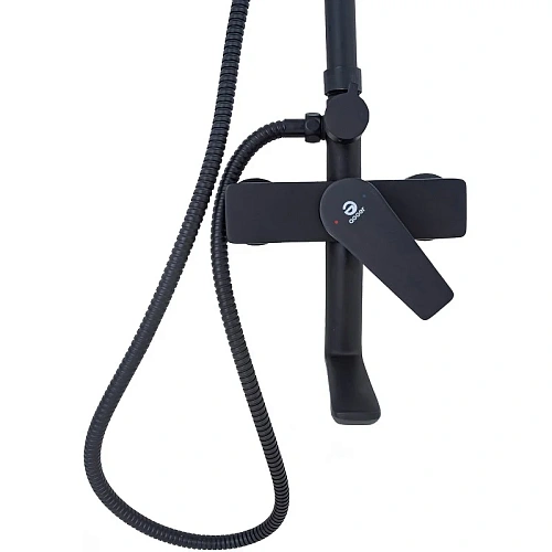 Душевая система Agger Brilliant A0394444 с изливом, черный Душевая система Agger Brilliant A0394444 с изливом, черный