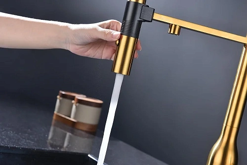 Смеситель для кухни Paulmark Magneto One брашированное золото Ma213188-BG Смеситель для кухни Paulmark Magneto One брашированное золото Ma213188-BG