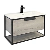 Тумба с раковиной Comforty Бонн 90 00-00011781 графит/дуб дымчатый раковина Quadro 90