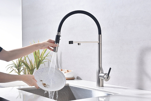 Смеситель для кухни Paulmark Magneto One брашированная сталь Ma213188-BS Смеситель для кухни Paulmark Magneto One брашированная сталь Ma213188-BS