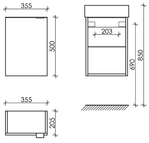 Тумба под раковину Sancos Mini MN35ECHL дуб чарльстон Тумба под раковину Sancos Mini MN35ECHL дуб чарльстон
