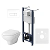 Комплект унитаза AM.PM Like FlashClean IS48001.801700 с инсталляцией, сиденьем микролифт и клавишей 