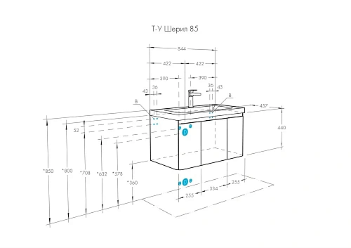 Тумба под раковину Aquaton Шерилл 85 белый 1A208801SH010 Тумба под раковину Aquaton Шерилл 85 белый 1A208801SH010