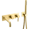 Детальная картинка товара «смеситель для ванны boheme uno gold 464-3-g встраиваемый»
