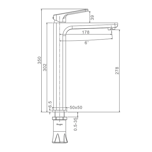 Смеситель для раковины Raglo R51.15.03, золотой сатин Смеситель для раковины Raglo R51.15.03, золотой сатин