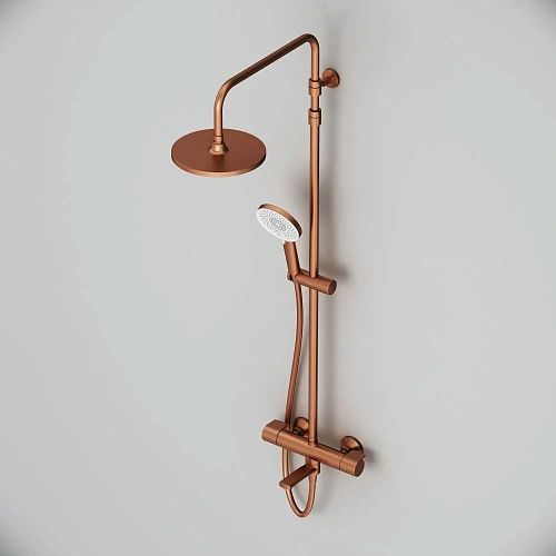 Душевая система AM.PM X-Joy F0785A544 с термостатом, верхний душ 220мм, розовое золото Душевая система AM.PM X-Joy F0785A544 с термостатом, верхний душ 220мм, розовое золото