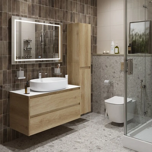 Тумба со столешницей и раковиной BelBagno KRAFT 100 kraft100rnn-kepbo-1084-set подвесная KRAFT100RNN-KEPBO-1084-SET Тумба со столешницей и раковиной BelBagno KRAFT 100 kraft100rnn-kepbo-1084-set подвесная KRAFT100RNN-KEPBO-1084-SET