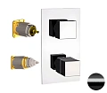 Смеситель для душа Remer Q-Elegance QT93KBCFP термостатический, черный брашированный хром Смеситель для душа Remer Q-Elegance QT93KBCFP термостатический, черный брашированный хром
