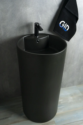 Раковина Gid Nb135bg 81109 напольная черная графит 45x45x85 Раковина Gid Nb135bg 81109 напольная черная графит 45x45x85
