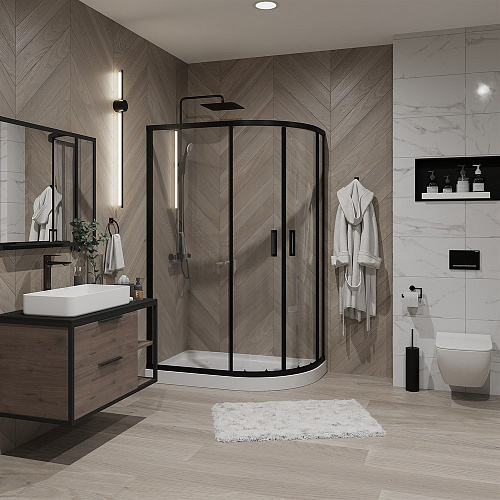 Душевой уголок Niagara Nova NG-6821-08 BLACK (120x80x190) полукруг, двери раздвижные 68210811BLACK Душевой уголок Niagara Nova NG-6821-08 BLACK (120x80x190) полукруг, двери раздвижные 68210811BLACK