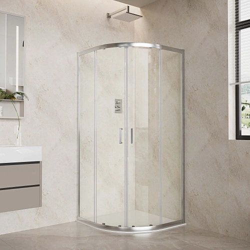 Душевой уголок Aquatek AQ.RO.100.1CH стекло прозрачное, 1/4 круга, двери раздвижные, 200x100x100 см, профиль хром Душевой уголок Aquatek AQ.RO.100.1CH стекло прозрачное, 1/4 круга, двери раздвижные, 200x100x100 см, профиль хром