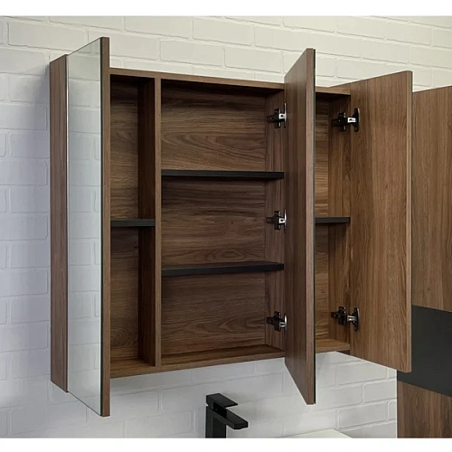 Зеркальный шкаф Comforty Соло-90 00-00010980 дуб темно-коричневый Зеркальный шкаф Comforty Соло-90 00-00010980 дуб темно-коричневый