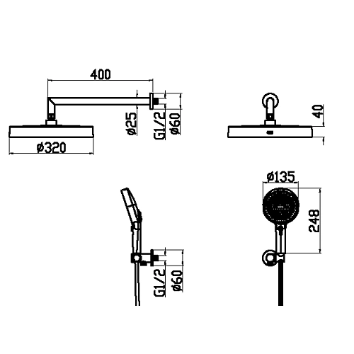 Душевая система Boheme CELL MATT GOLD 427-MG Душевая система Boheme CELL MATT GOLD 427-MG