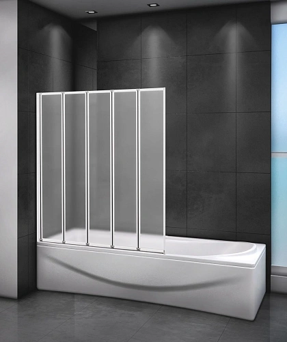 Шторка на ванну CEZARES RELAX-V-5-120/140-P-Bi-L 120 см стекло рифленое, профиль белый Шторка на ванну CEZARES RELAX-V-5-120/140-P-Bi-L 120 см стекло рифленое, профиль белый