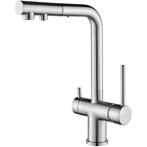 Смеситель для кухни Paulmark SERPENTINE брашированная сталь Se213222-BS Смеситель для кухни Paulmark SERPENTINE брашированная сталь Se213222-BS
