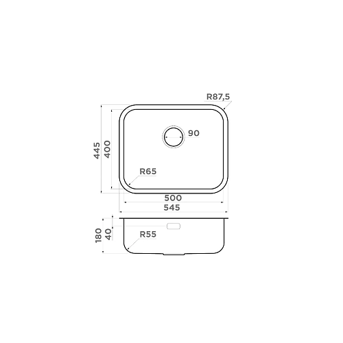 Кухонная мойка Omoikiri Omi 54-U/I-IN нерж.сталь/нержавеющая сталь 4993488 Кухонная мойка Omoikiri Omi 54-U/I-IN нерж.сталь/нержавеющая сталь 4993488