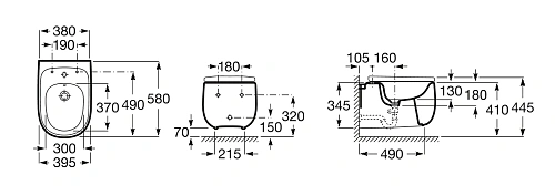 Биде подвесное Roca Beyond 3570B6000 Биде подвесное Roca Beyond 3570B6000