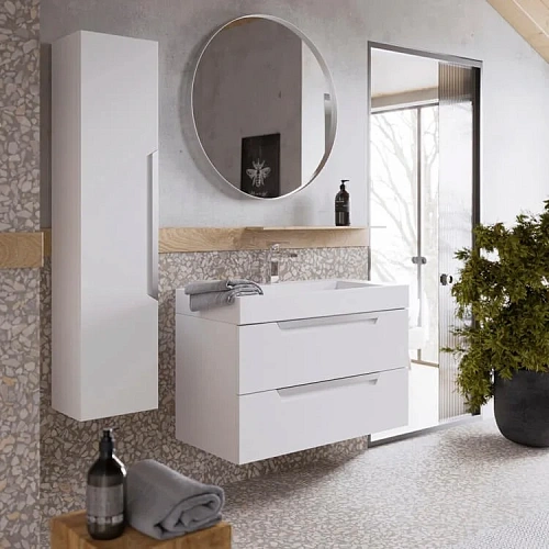 Тумба под раковину Aqwella Cube 70 CUB0109W подвесная, белая Тумба под раковину Aqwella Cube 70 CUB0109W подвесная, белая