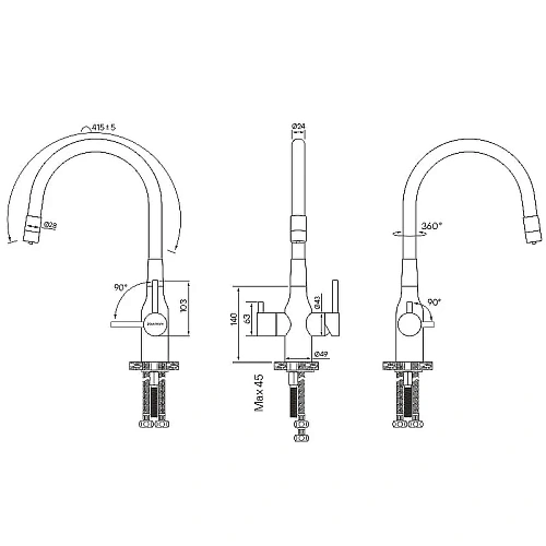 Смеситель для кухни Paulmark Salix золото Sa213419-G Смеситель для кухни Paulmark Salix золото Sa213419-G