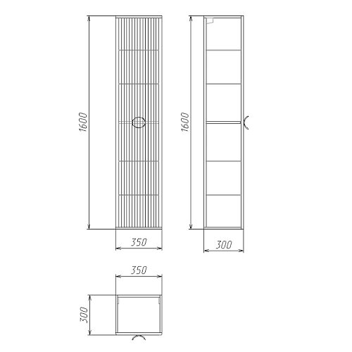 Шкаф-пенал GROSSMAN АТРИО-35 см универсальный, белый глянец 303509 Шкаф-пенал GROSSMAN АТРИО-35 см универсальный, белый глянец 303509