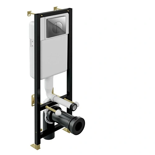 Инсталляция для унитаза Cersanit BLACK 35 (IN-BLACK-Cg-w) механическая кнопка LEON пластик хром S-IN-BLACK-Cg-w Инсталляция для унитаза Cersanit BLACK 35 (IN-BLACK-Cg-w) механическая кнопка LEON пластик хром S-IN-BLACK-Cg-w