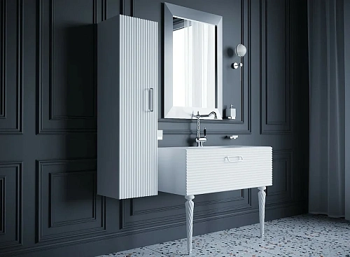 Тумба под раковину Armadi Art Linea 80 842-080-WCR белая+хром Тумба под раковину Armadi Art Linea 80 842-080-WCR белая+хром