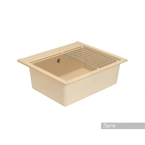 Кухонная мойка Aquaton Делия 60 1A715232LD260 из литого мрамора, прямоугольная, латте Кухонная мойка Aquaton Делия 60 1A715232LD260 из литого мрамора, прямоугольная, латте