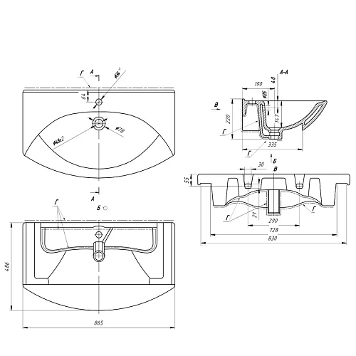 Раковина DREJA ЛАГУНА, 85 см, мебельная , керамическая 191676 Раковина DREJA ЛАГУНА, 85 см, мебельная , керамическая 191676