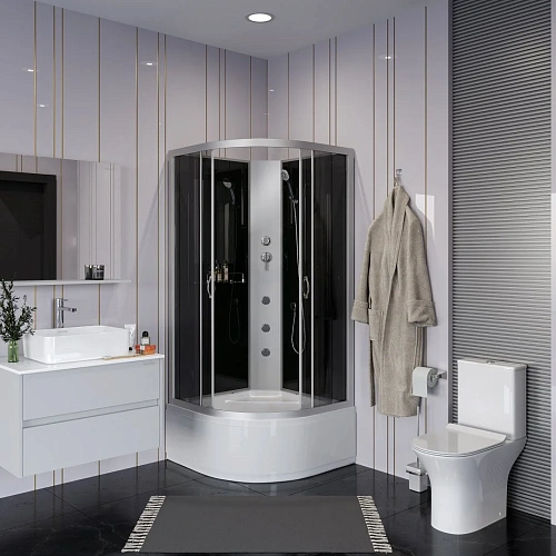 Душевая кабина Niagara Classic NG-2508-14BKG (900х900х2000) высокий поддон (40см) стекло тонированное 25081434BKG Душевая кабина Niagara Classic NG-2508-14BKG (900х900х2000) высокий поддон (40см) стекло тонированное 25081434BKG