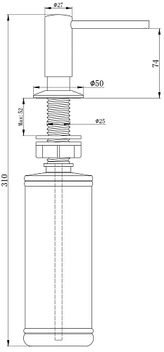 Дозатор жидкого мыла Paulmark DECUS D004-GM, вороненая сталь Дозатор жидкого мыла Paulmark DECUS D004-GM, вороненая сталь