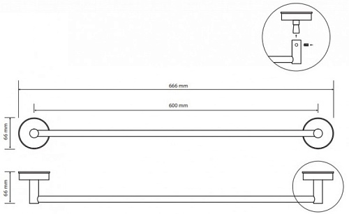 Полотенцедержатель Bemeta FIX 103604041 Полотенцедержатель Bemeta FIX 103604041