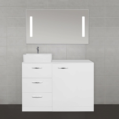 Тумба под раковину Style Line Берн 120 Plus со столешницей под стиральную машину белая ЛС-000010046 Тумба под раковину Style Line Берн 120 Plus со столешницей под стиральную машину белая ЛС-000010046