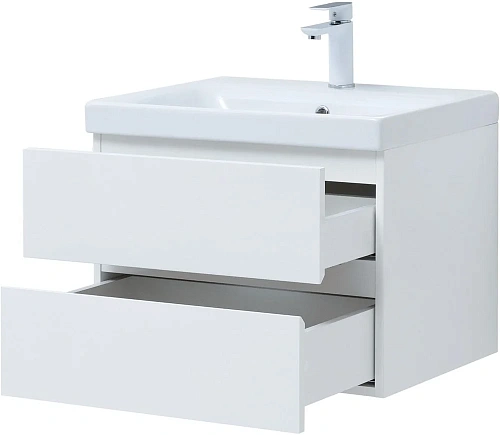 Тумба под раковину Aquanet Беркли 60 белый глянец (2 ящика) 00302349 Тумба под раковину Aquanet Беркли 60 белый глянец (2 ящика) 00302349