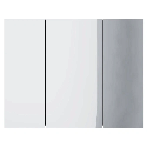 Зеркальный шкаф DREJA ALMI, 90 см, 3 дверцы, 6 стеклянных полок, белый 99.9012 Зеркальный шкаф DREJA ALMI, 90 см, 3 дверцы, 6 стеклянных полок, белый 99.9012