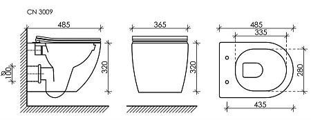 Комплект унитаза Ceramica Nova Сет 4 в 1 инсталляция с кнопкой и шумоизоляцией CN3009_1002B_1000