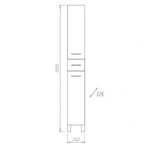 Шкаф-пенал Onika МОДЕРН 26.10 универсальный 402605 Шкаф-пенал Onika МОДЕРН 26.10 универсальный 402605