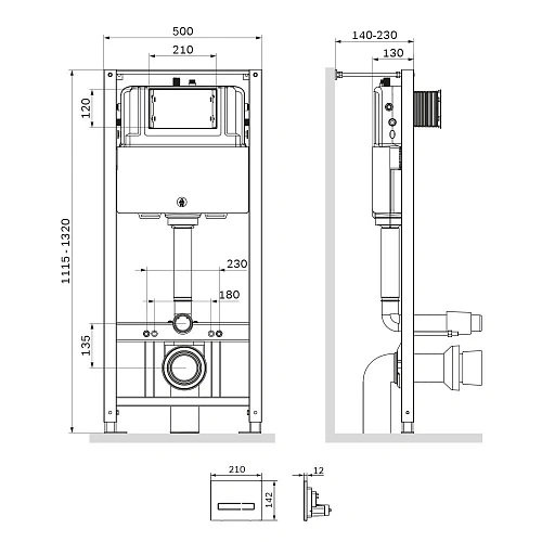 Инсталляция для унитаза AM.PM Pro I012704.50A38 Pro с сенсорн бесконтактной клавишей, стекло, черный Инсталляция для унитаза AM.PM Pro I012704.50A38 Pro с сенсорн бесконтактной клавишей, стекло, черный
