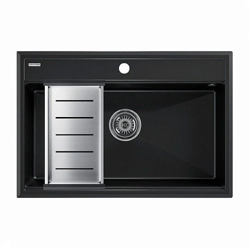 Кухонная мойка Paulmark STEPIA 80 с коландером ADVANCE брашированная PM117551-BLM+A375-BS Кухонная мойка Paulmark STEPIA 80 с коландером ADVANCE брашированная PM117551-BLM+A375-BS