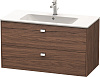 Картинка анонса товара «тумба под раковину duravit brioso br410301021 подвесная 102 см орех темный»