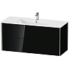Тумба под раковину Duravit XVIU XV41280B140 подвесная 121 см черный глянцевый