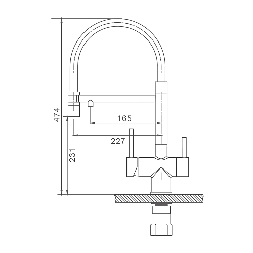 Смеситель для кухни Splenka S70.63.03 с гибким изливом с подключением к фильтру, золотой сатин Смеситель для кухни Splenka S70.63.03 с гибким изливом с подключением к фильтру, золотой сатин